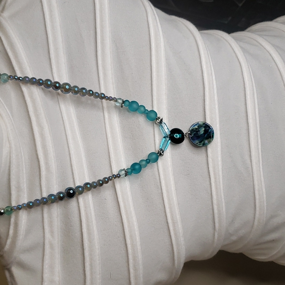 Vintage pendent with glass necklace